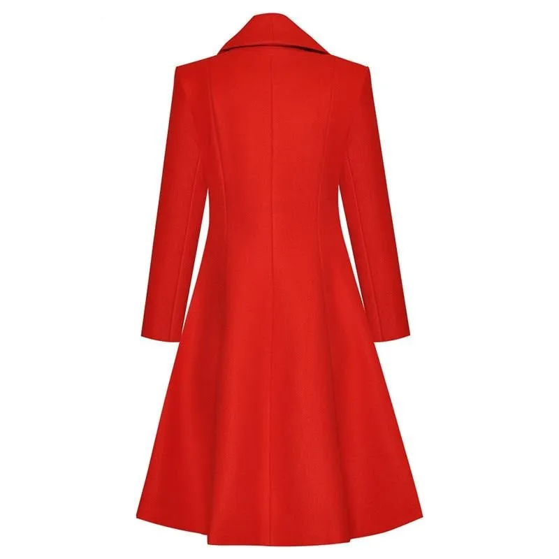 V-neck Embroidery Runway Windbreaker Coat