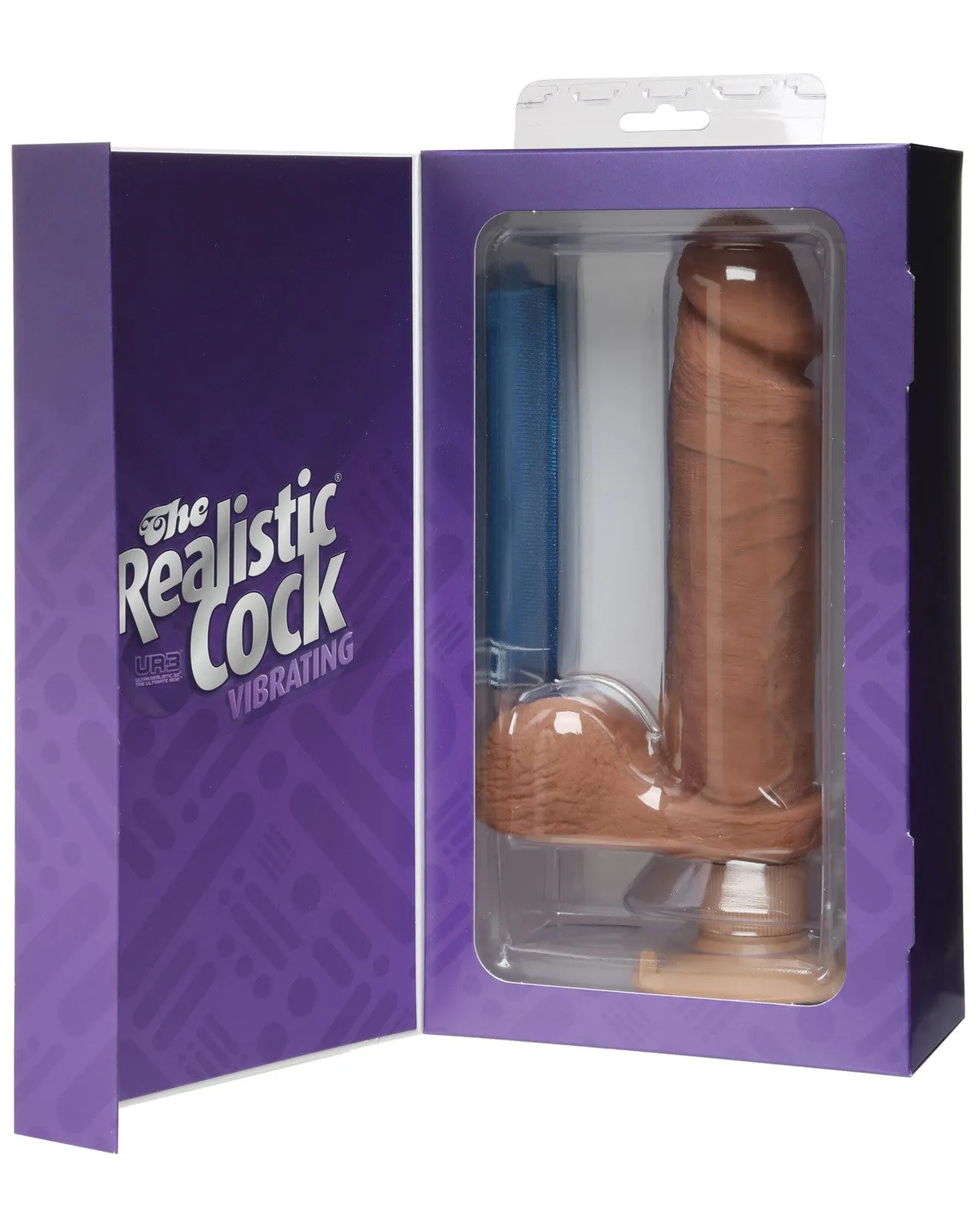 Vibrating Realistic 8" Ultraskyn Cock - Brown