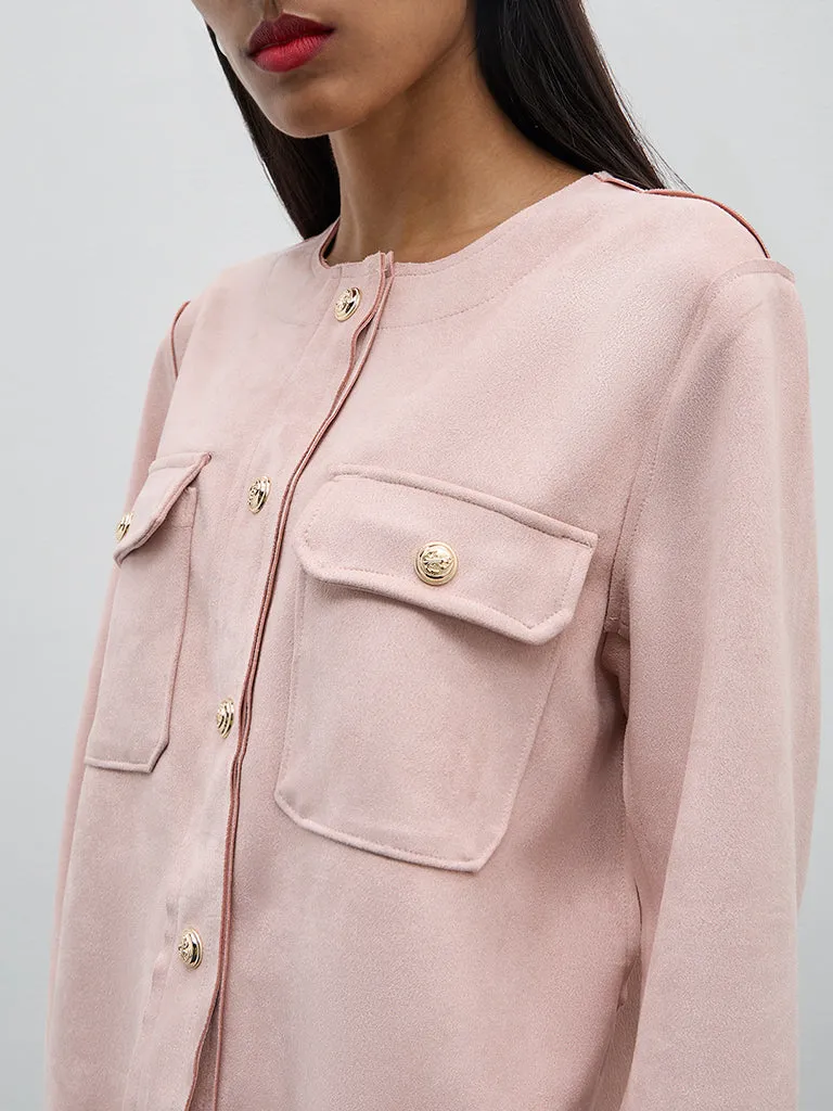 Wardrobe Dusty Pink Solid Cardigan