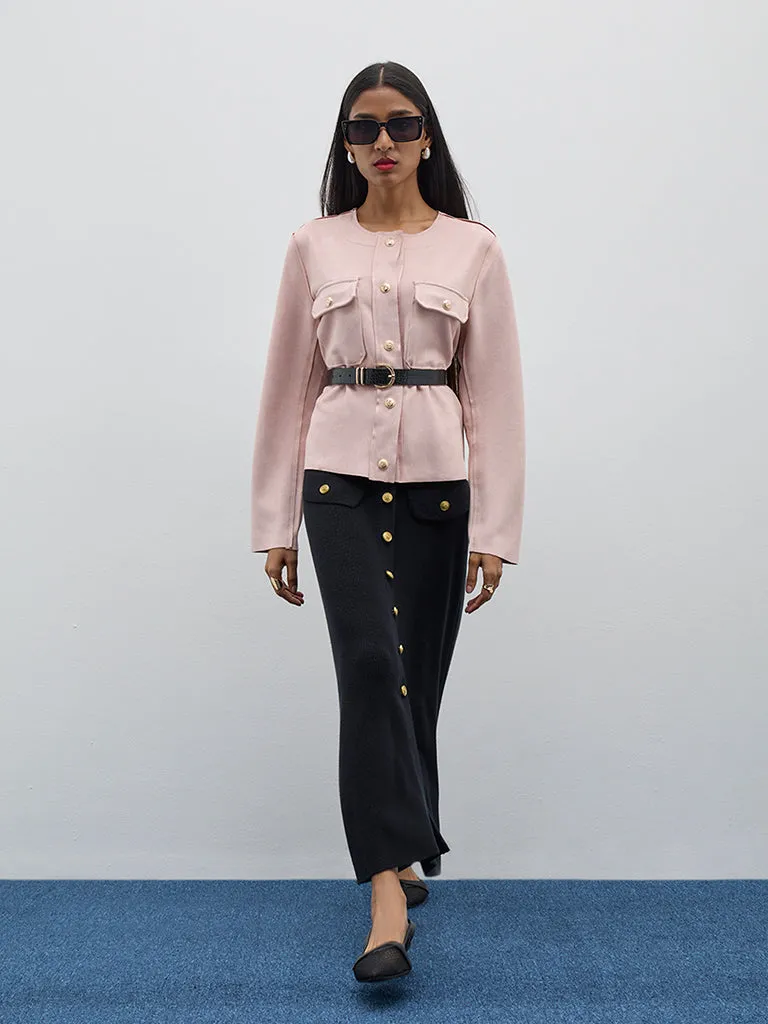 Wardrobe Dusty Pink Solid Cardigan