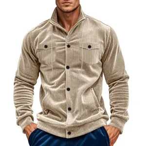 WIAOFELLAS  -  Thin Breathe Coats Fashion Men Coats Vintage Style Men Streetwear Casual Coats Mens Light Weight Corduroy Jacket