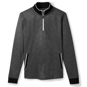 Womens Half Zip Fleece Back Mid Layer Black Heather - AW23