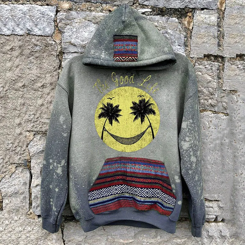 xiangtuibao New Casual Warm Pullover Tops Fashion Totem Printing Hooded Sweatshirt Autumn Winter Casual Long Sleeve Loose Hoodies Streetwear