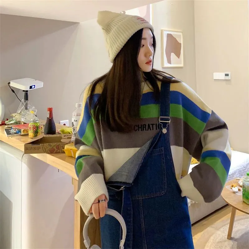 YDS Retro Cozy Striped Sweatshirt